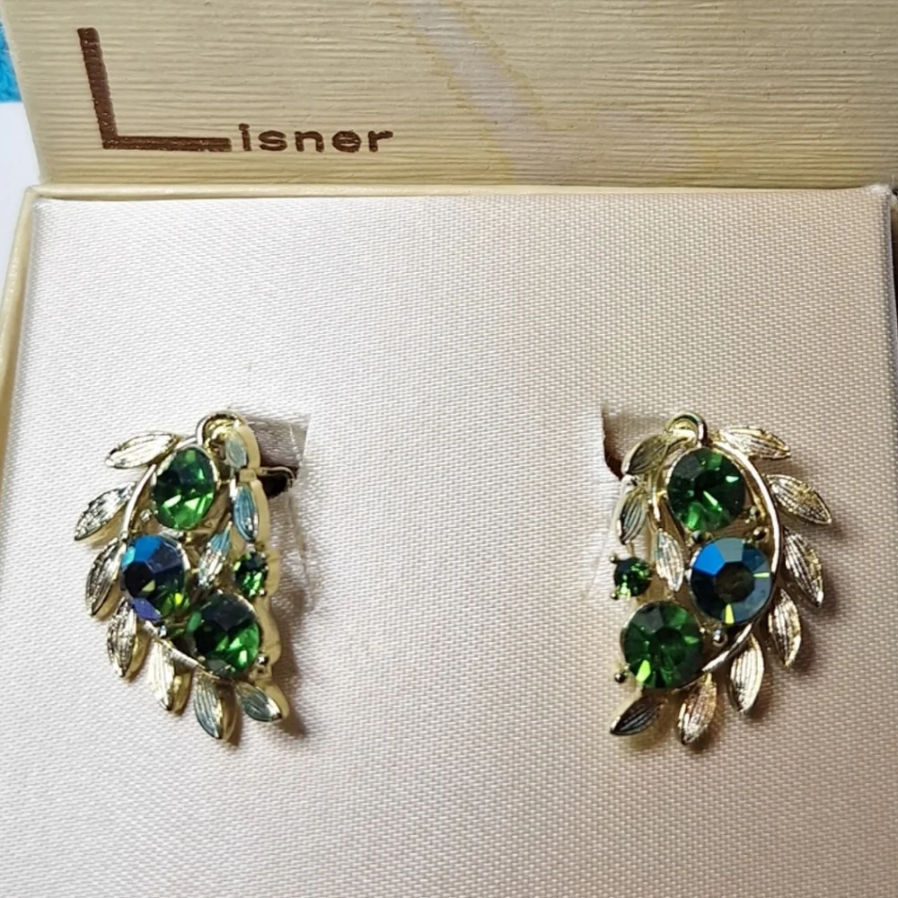 Vintage Lisner Clip On Earrings, Vintage Earrings - Picture 1 of 7
